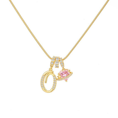 Collana con ciondolo a cuore con iniziale