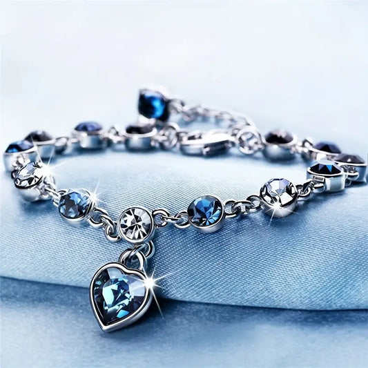 Βραχιόλι Ocean Heart Glow | Λευκόχρυσο