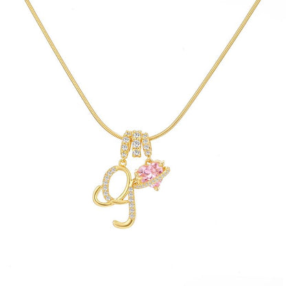 Collana con ciondolo a cuore con iniziale