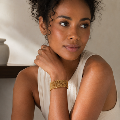 Bracciale in maglia dorata vintage