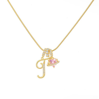 Collana con ciondolo a cuore con iniziale