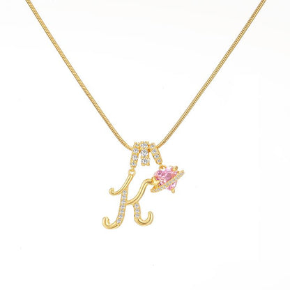 Collana con ciondolo a cuore con iniziale