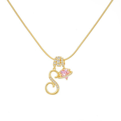 Collana con ciondolo a cuore con iniziale