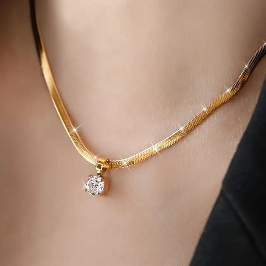 Κολιέ με Μενταγιόν Rhinestone Κομψό | Χρυσό