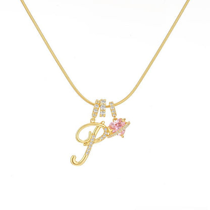 Collana con ciondolo a cuore con iniziale