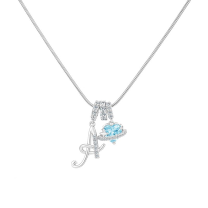 Collana con ciondolo a cuore con iniziale