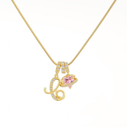 Collana con ciondolo a cuore con iniziale